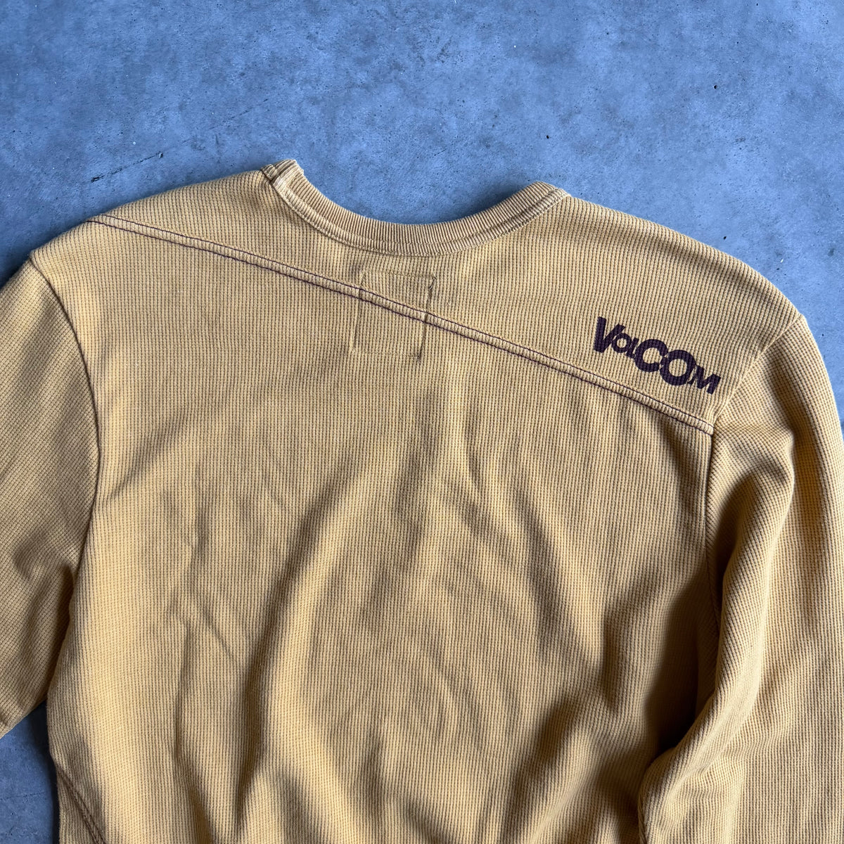 Y2K Volcom Yellow Waffle Knit Thermal