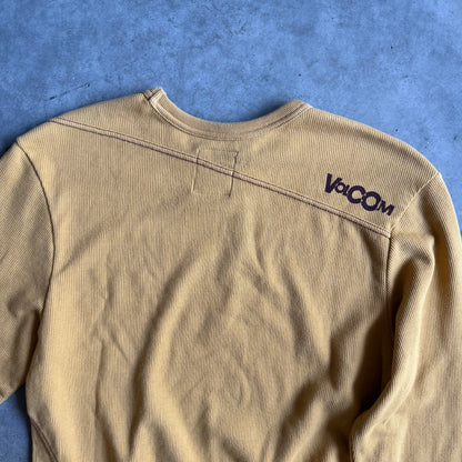 Y2K Volcom Yellow Waffle Knit Thermal