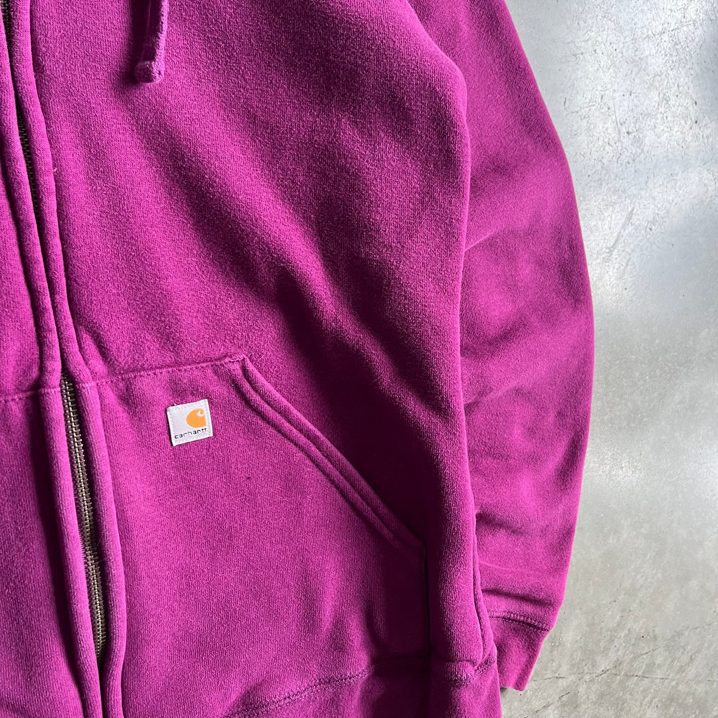 Y2K Carhartt Women’s Fuzzy Hood Plum Zip-Up