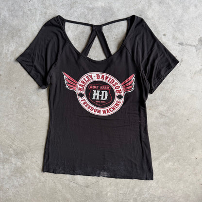 Women’s Harley Davidson Black “Freedom Machine” Bling Tee