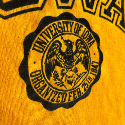 Vintage 80s Iowa Hawkeyes Flocked Crest Crewneck