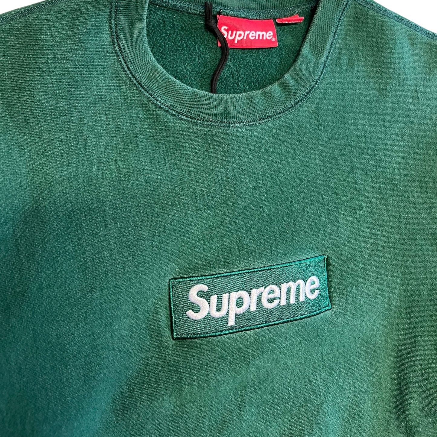 FW18 Supreme Dark Green Box Logo Crewneck