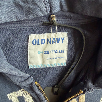 Y2K Old Navy Spell Out Shield Crest Zip Up Hoodie