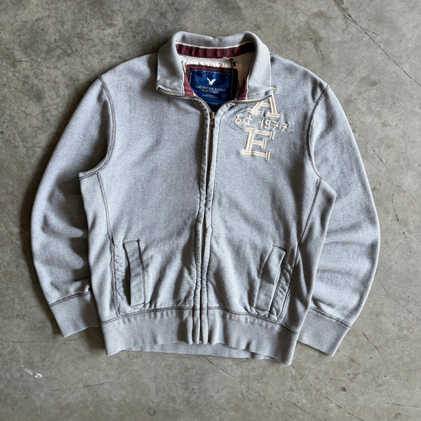 Y2K American Eagle Fleece Lined Logo Embroidered Zip-Up