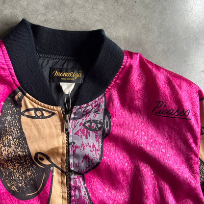 Vintage Pablo Picasso Abstract Art Graphic Satin Bomber jacket