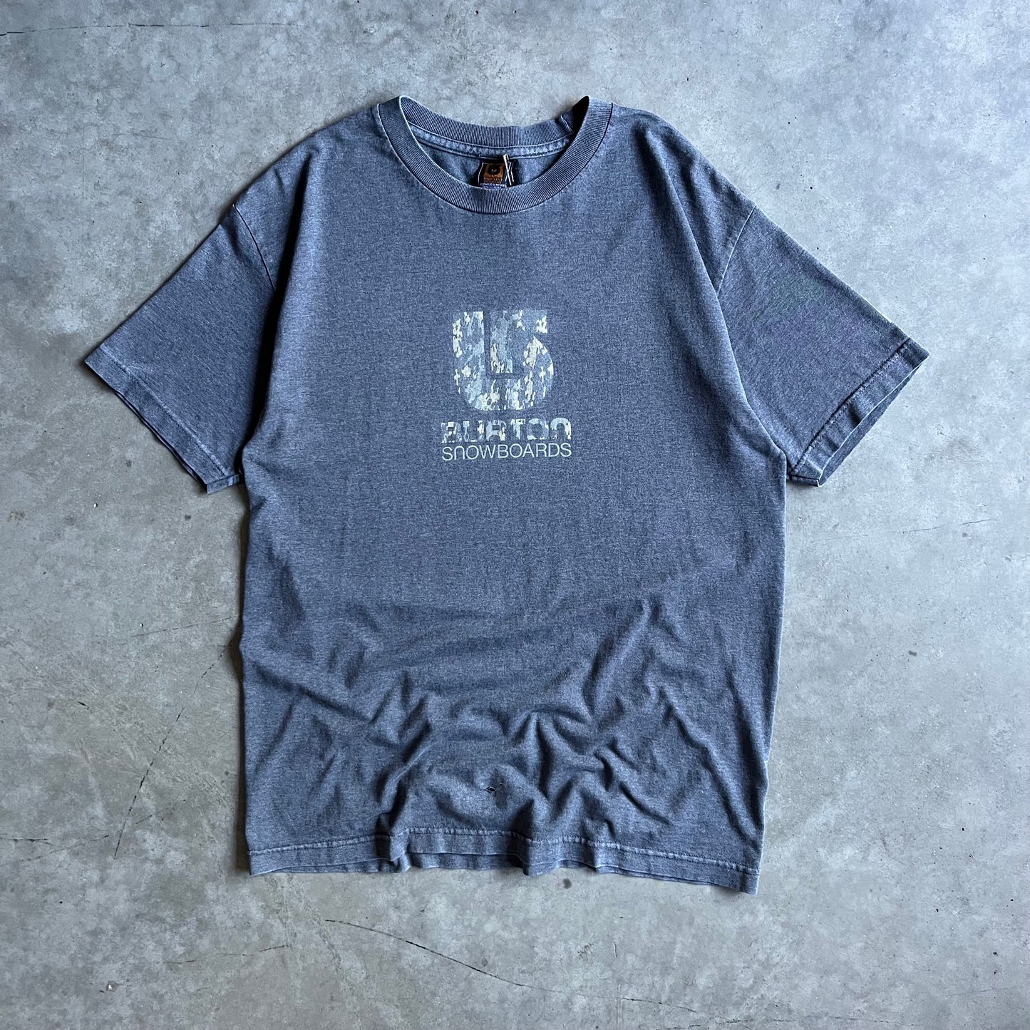 Y2K Burton Snowboards Camo Logo Tee