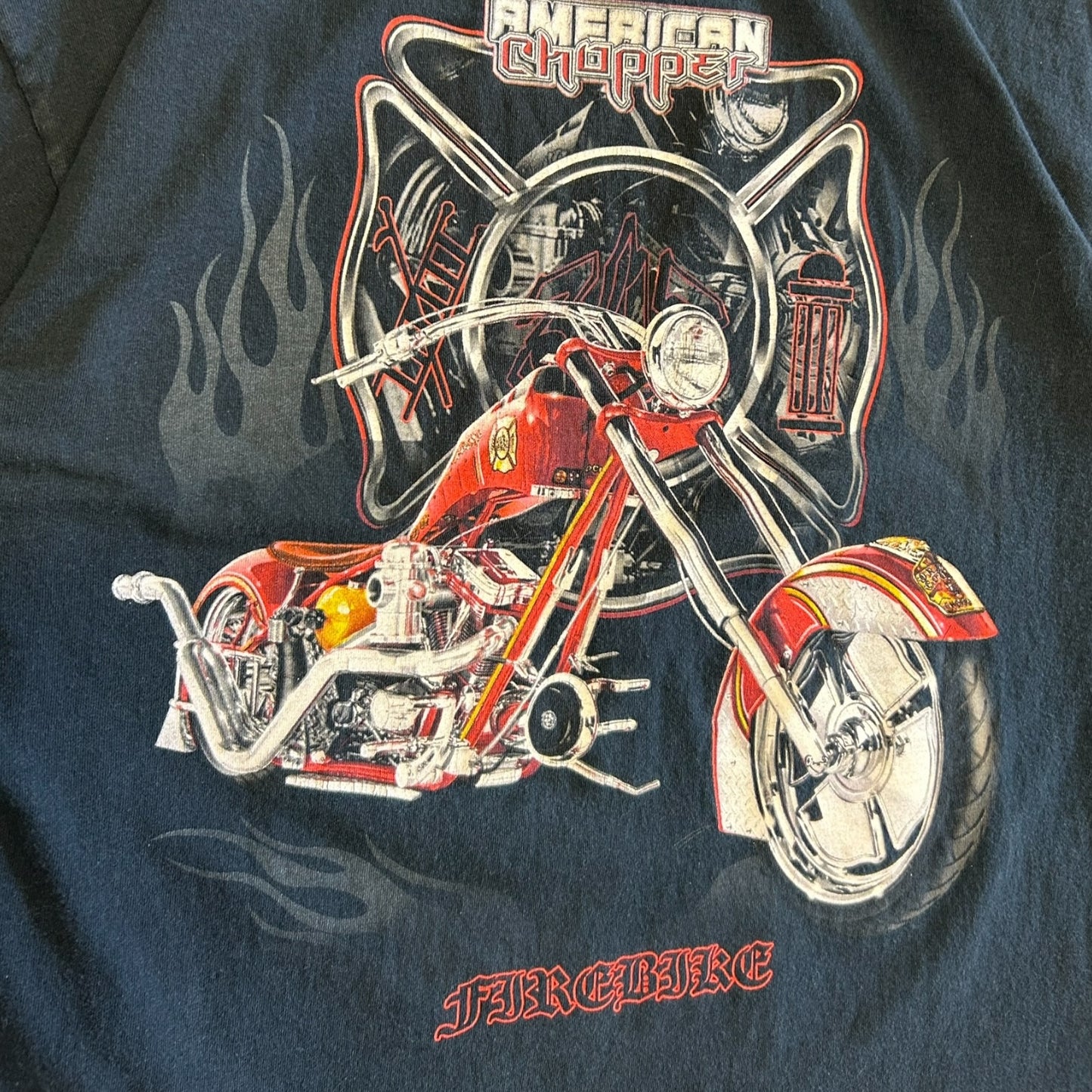 Y2K American Chopper Fire Bike Tee