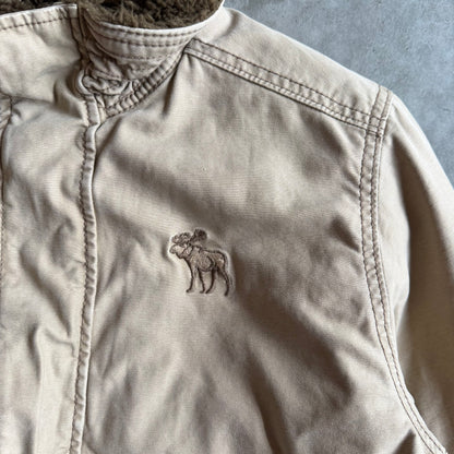 Vintage Abercrombie Fleece Tan Lined Deck Jacket