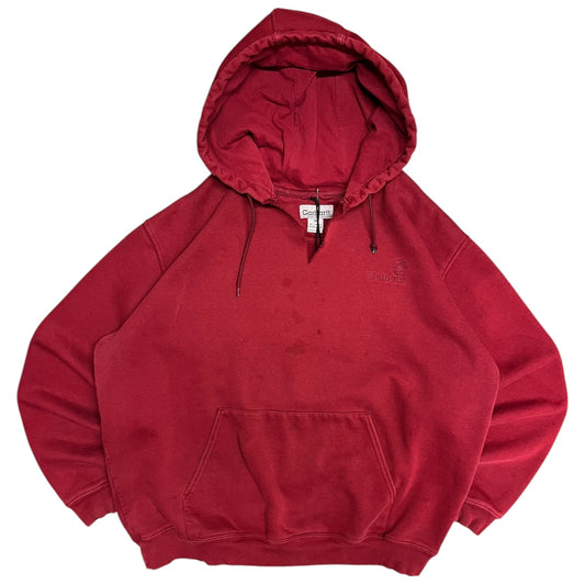 Y2K Carhartt Embroidered Mini Logo Chop Neck Hoodie