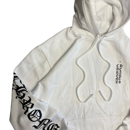 Chrome Hearts Spell Out Sleeve White Hoodie