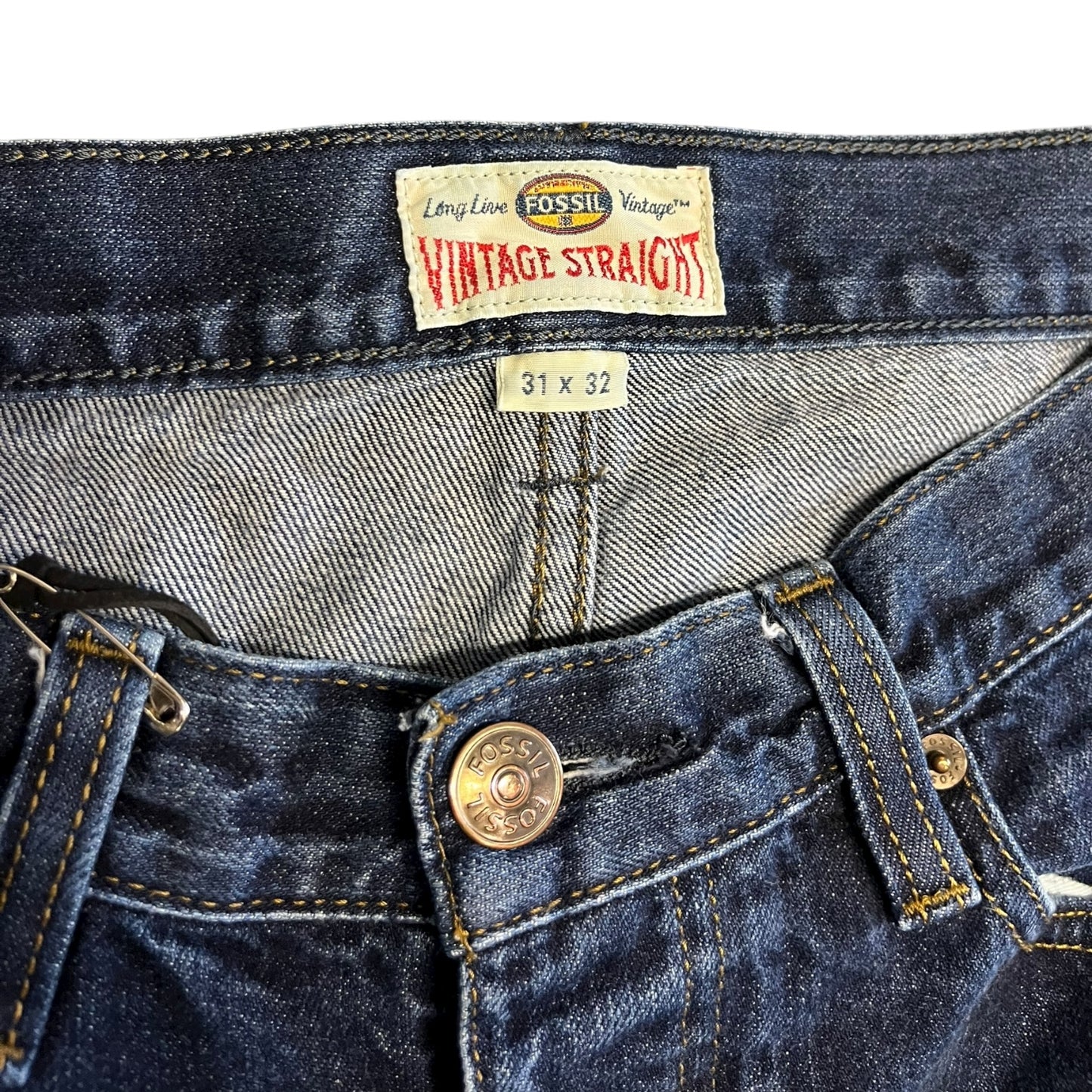Y2K Fossil Vintage Straight Fit Button Fly Jeans