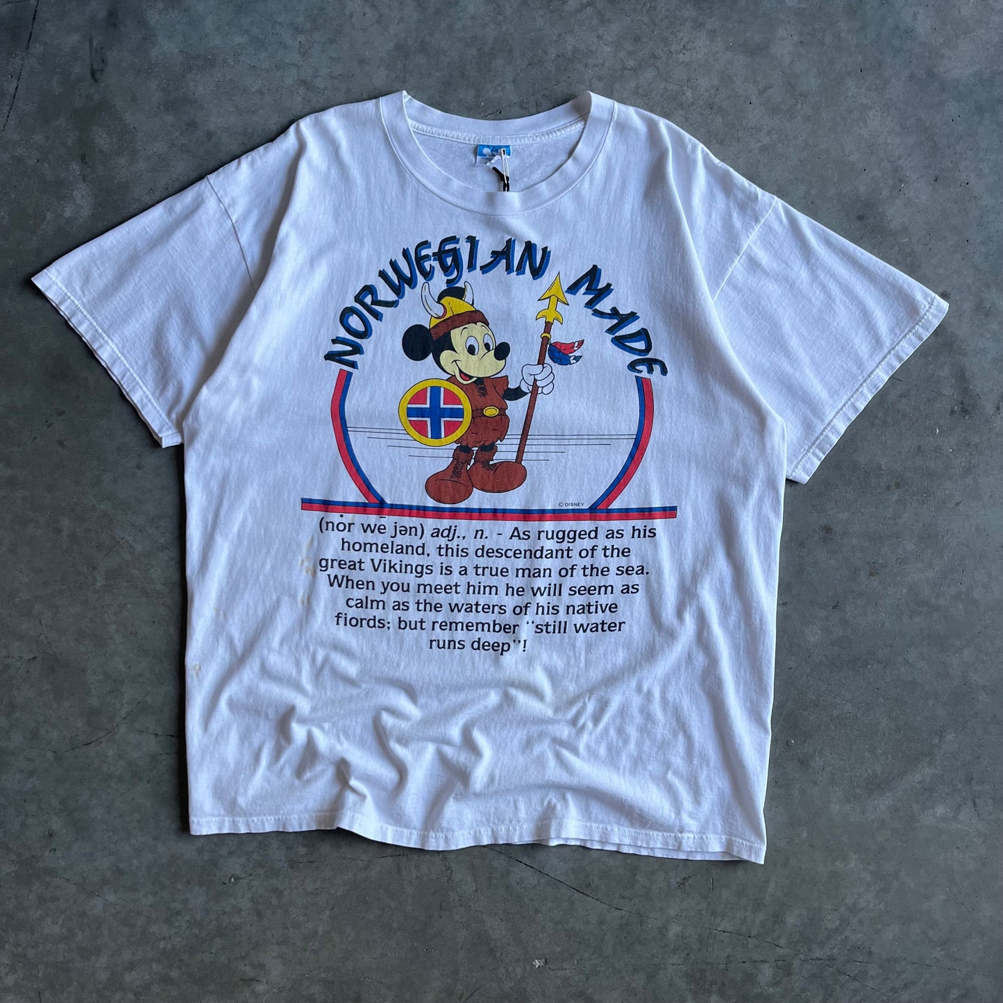 Vintage Norwegian Made Mickey Viking Tee