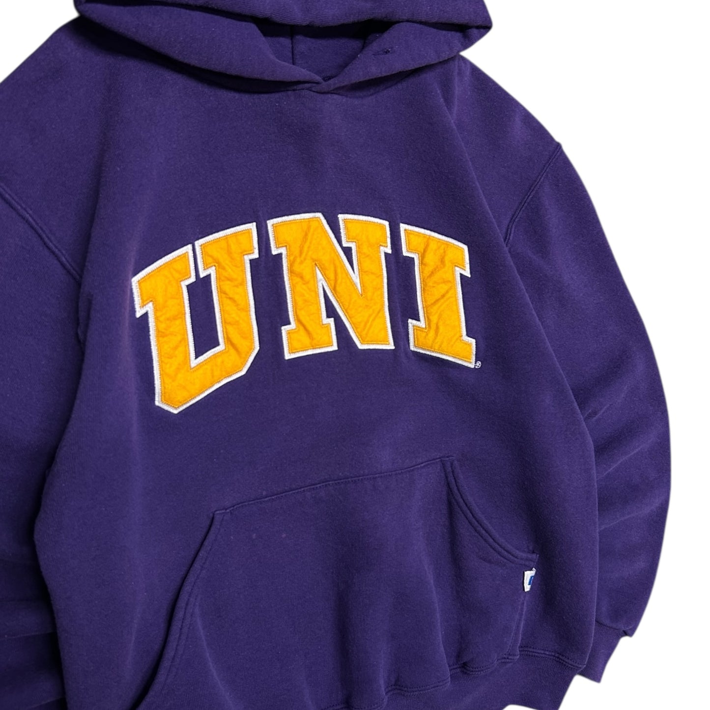 Y2K UNI Panthers Russell Purple Big Letters Hoodie