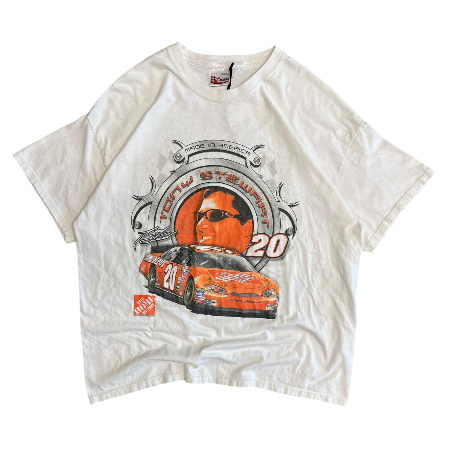 Y2K Tony Stewart Oakley Nascar White Tee