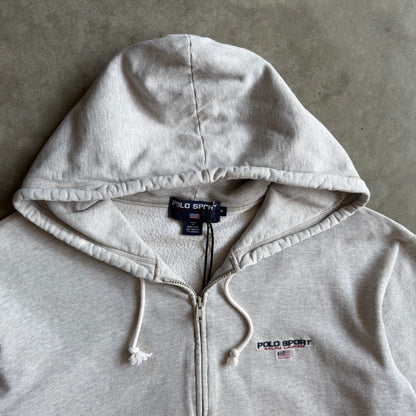 Polo Sport Ralph Lauren Logo Embroidered Gray Zip-Up Hoodie
