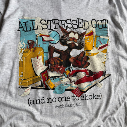 Vintage ‘90s "All Stressed Out" Myrtle Beach Cat Tee