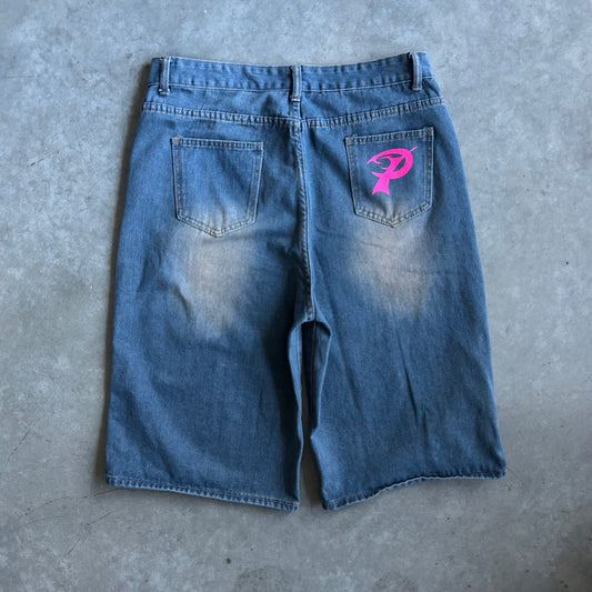 Y2K Pseudo Brand Rust Wash Jorts