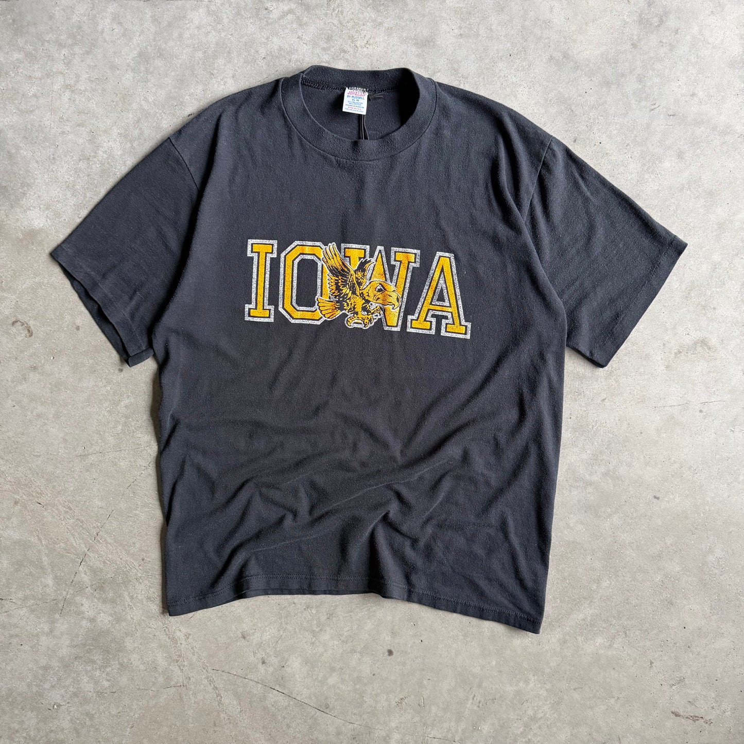 Vintage Iowa Hawkeyes Herky & “Iowa” Spell-Out Tee