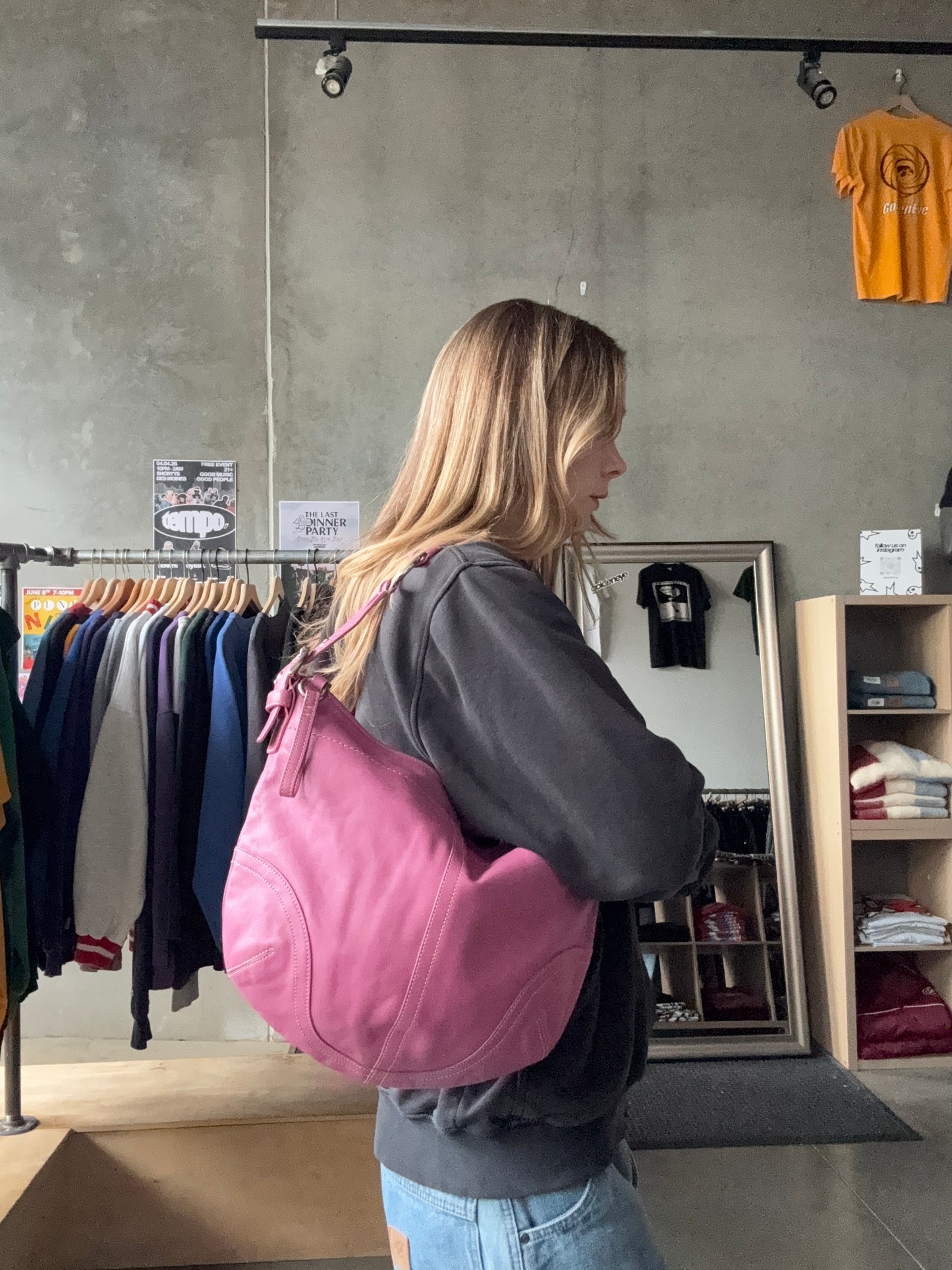 Y2K Coach Rare Barbie Pink Large Hobo Shoulder Bag Mint Condition