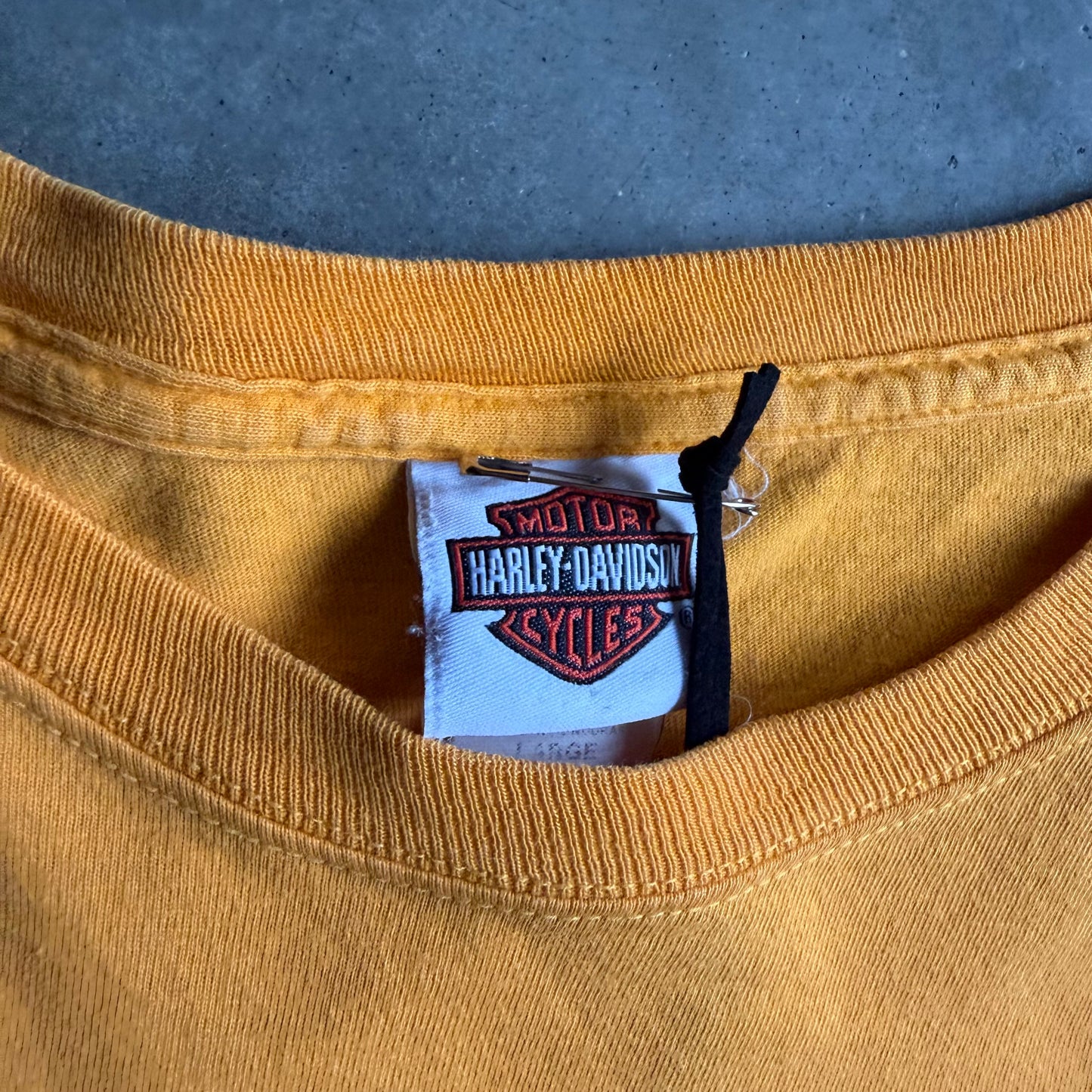 Y2K Zylstra Harley Davidson “Pick A Direction” Yellow Tee