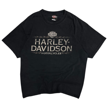 Y2K Harley Davidson Flaming Back Logo Tee