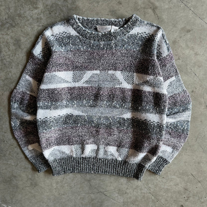 Vintage Method Brand Purple & Gray Knit Sweater