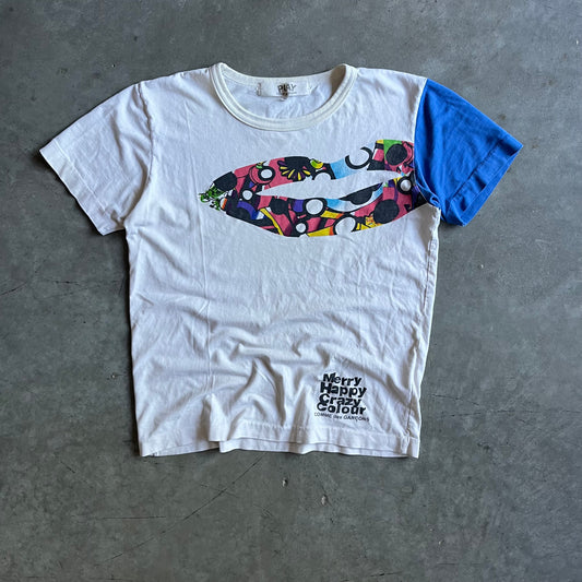 COMME des GARÇONS PLAY Merry Happy Crazy Colour Lips Tee