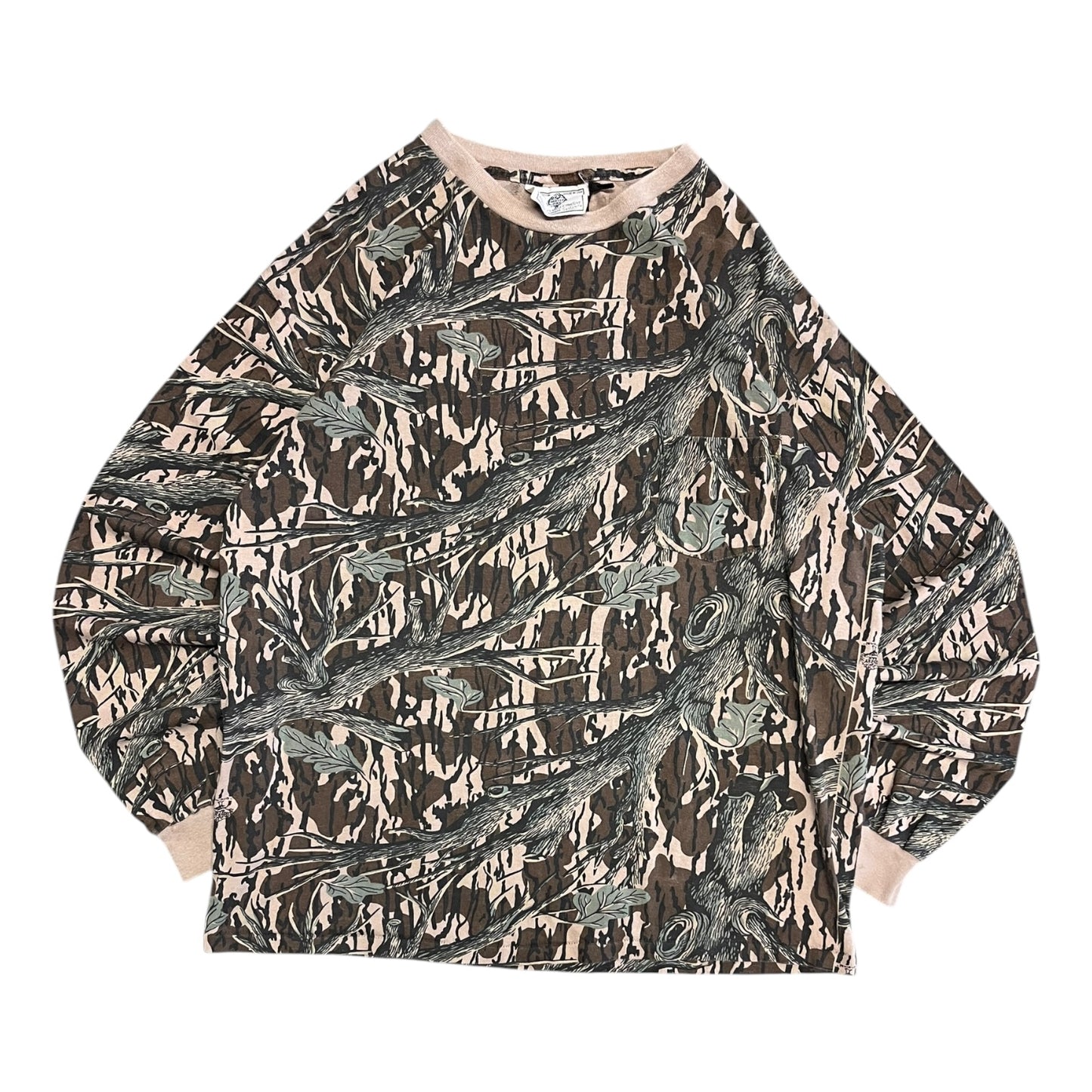 Vintage Mossy Oak Camo Longsleeve Pocket T Shirt