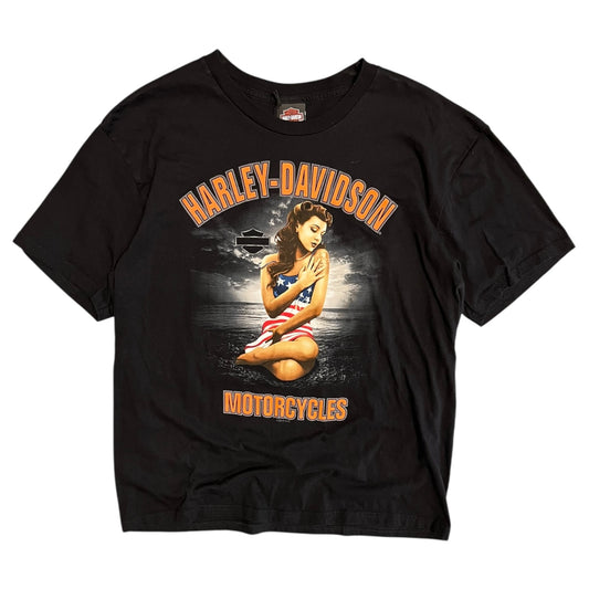 Y2K Harley Davidson Gillette Wyoming USA Women Tee
