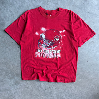 Vintage Iowa State Cyclones Lightning CyNado Helmet T Shirt