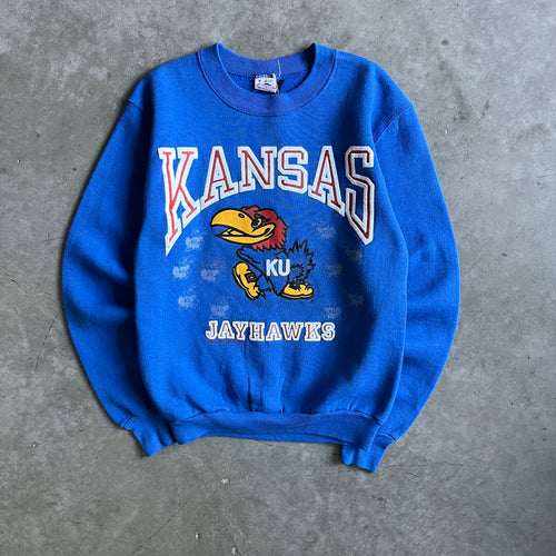 Vintage University Of Kansas Mascot Multi-Print Sweatshirt