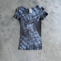 Y2K Vocal Grey Tie Dye Rhinestone Crown Fitted Tee