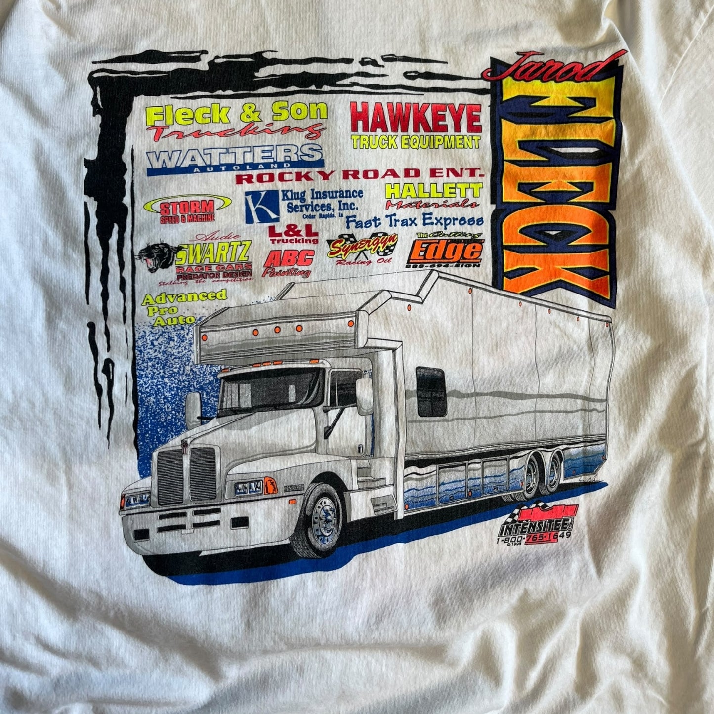 Vintage 1998 Jarod Fleck Dirt Racing Car Tee