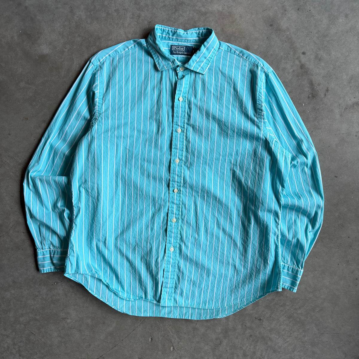 Polo Ralph Lauren Teal & White Stripe Button Up Shirt