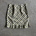 Women’s Vintage Yellow Plaid Mini Skirt