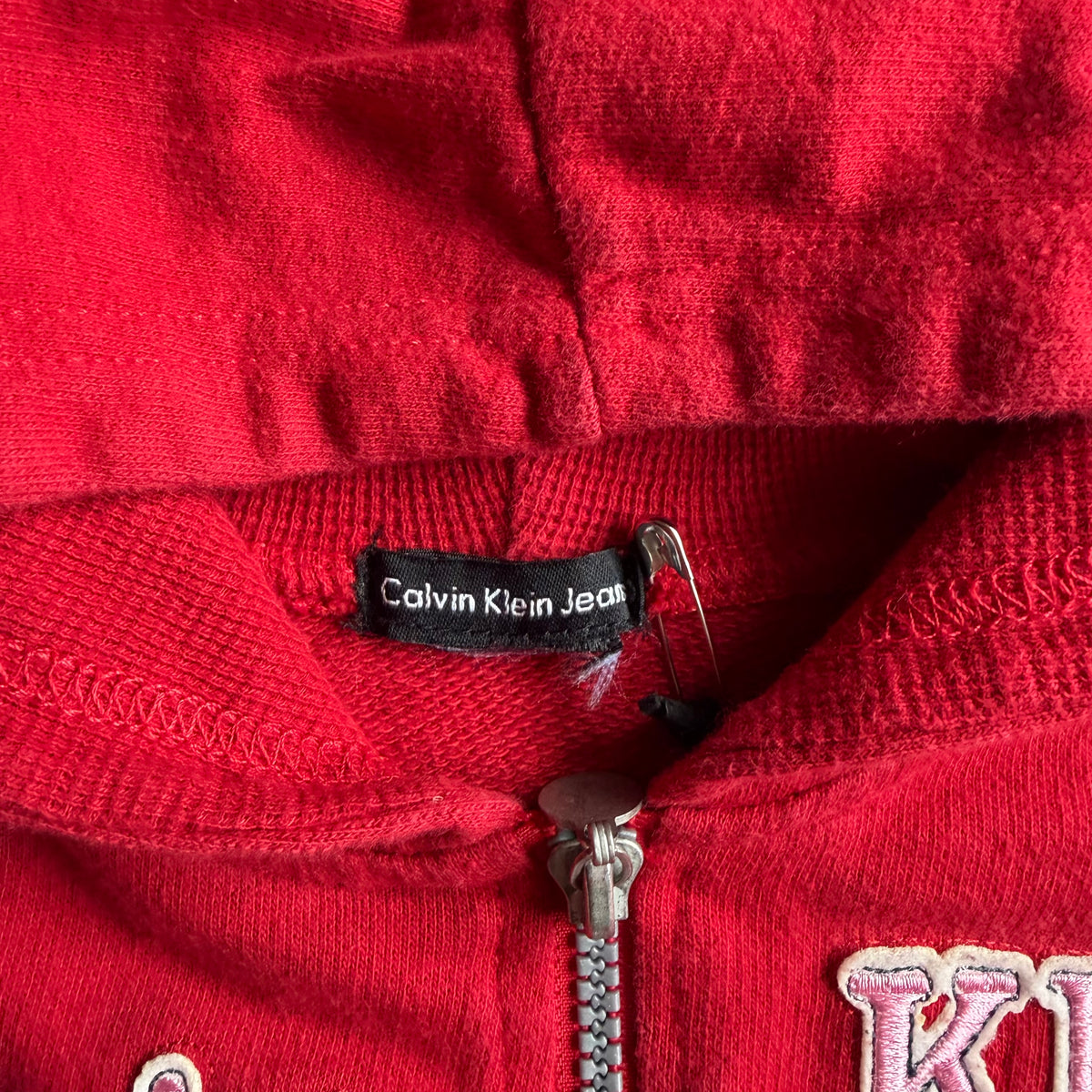 Y2K Youth Calvin Klein Jeans Layered Text Zip Up Hoodie