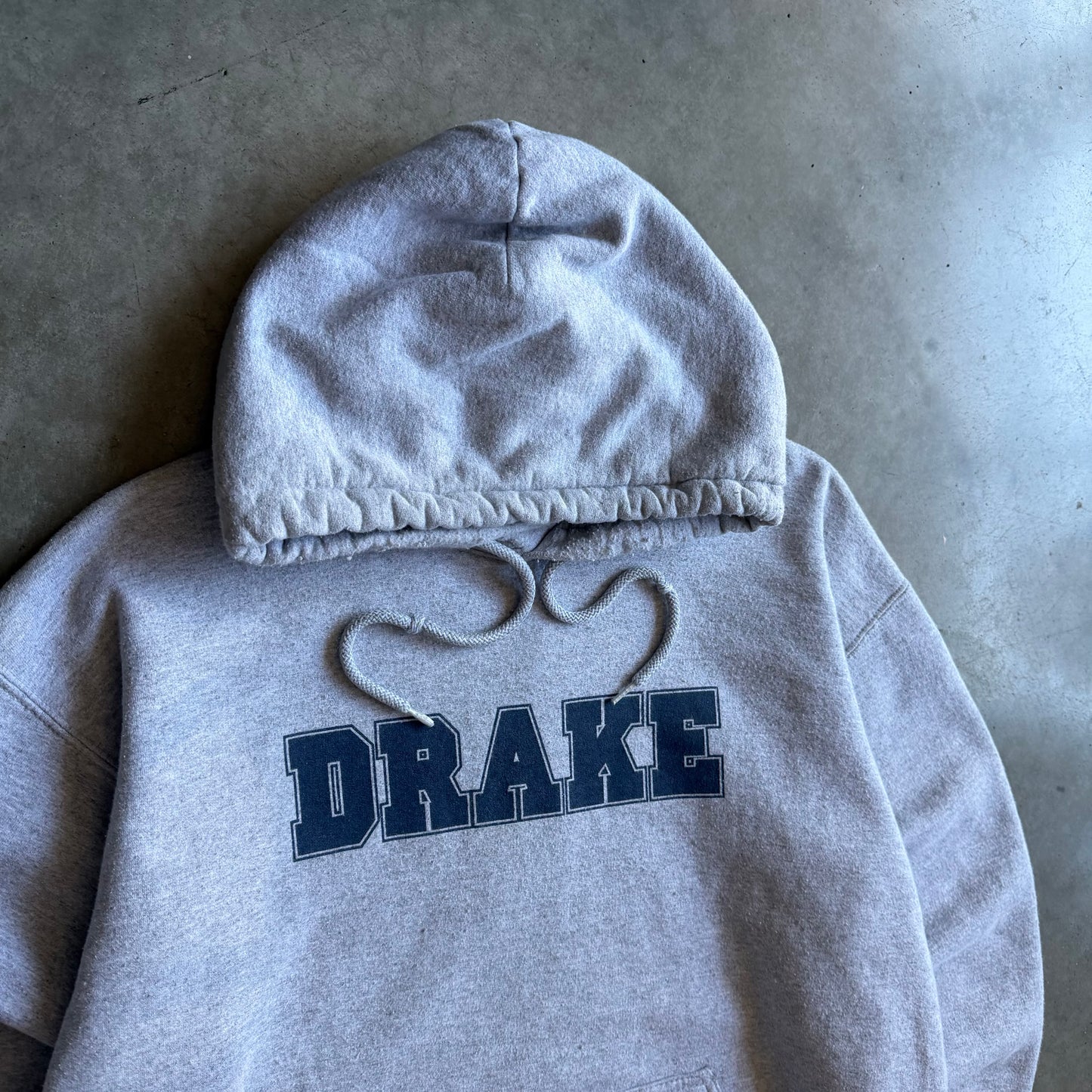 Vintage Drake University “Drake” Spell-Out Gray Hoodie