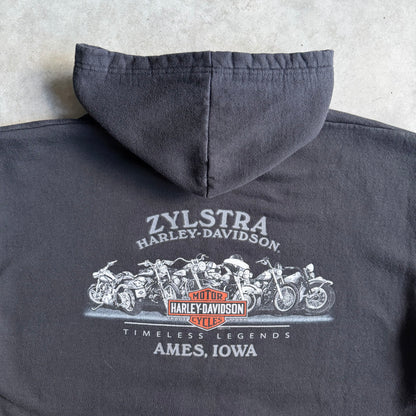 Y2K Harley Davidson Faded Skeleton Driver Hoodie