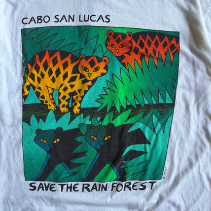 Vintage Cabo San Lucas ‘Save The Rain Forest’ Art Style Tee