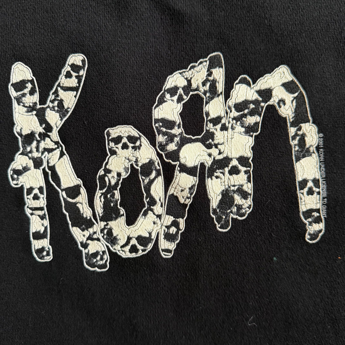 Vintage 2001 Giant Korn Glow In The Dark Skull Logo Hoodie