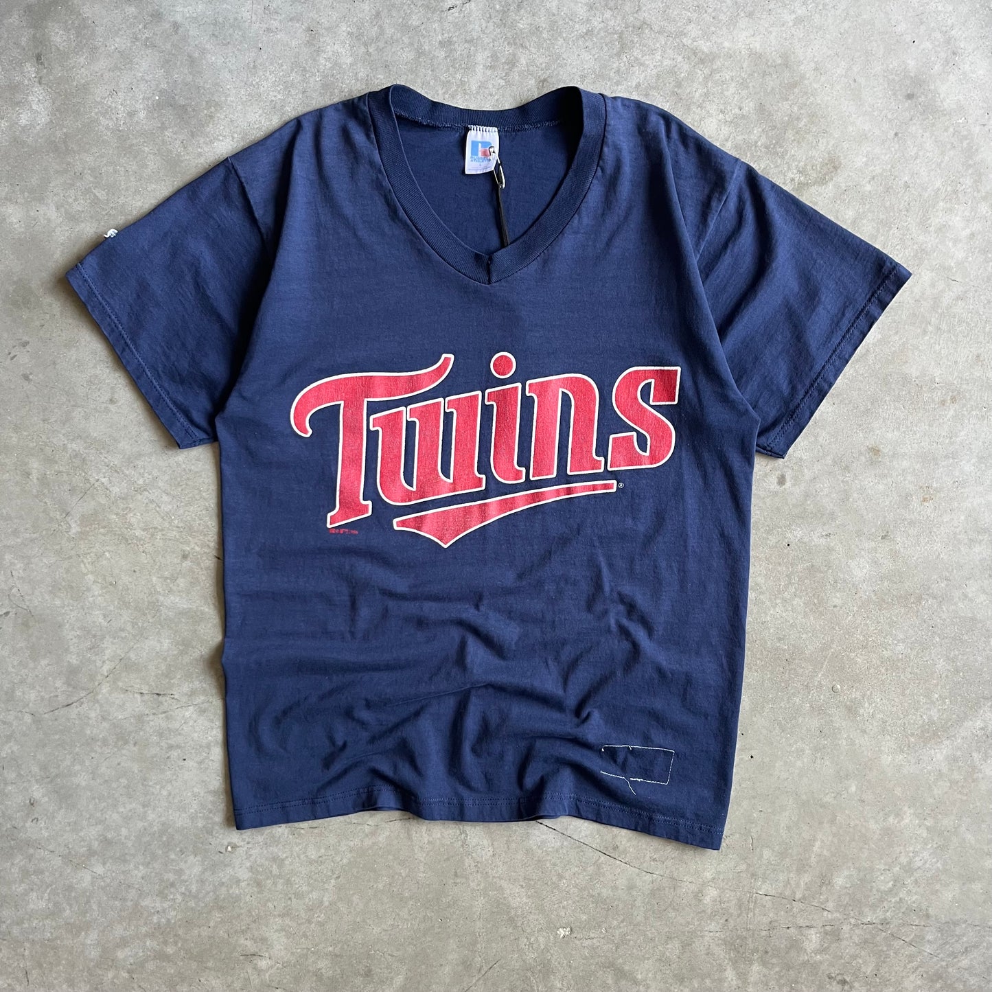 Vintage Minnesota Twins Navy & Red V-Neck Tee