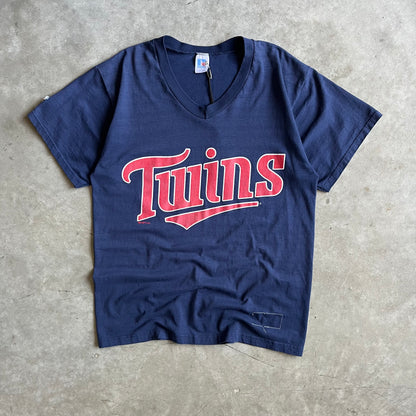 Vintage Minnesota Twins Navy & Red V-Neck Tee