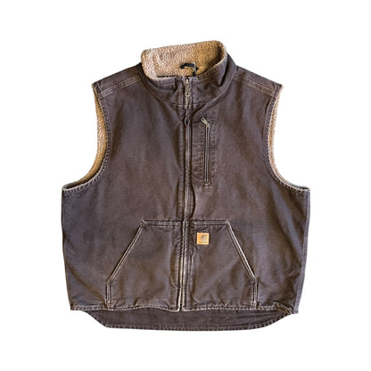 Carhartt ‘V33 DKB’ Dark Brown Sherpa Lined Vest