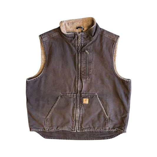 Carhartt ‘V33 DKB’ Dark Brown Sherpa Lined Vest