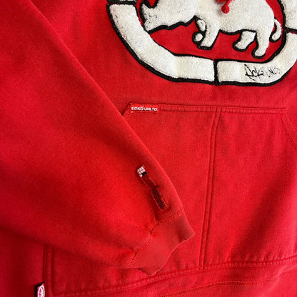 Y2K Ecko Unltd Chenille Logo Red Hoodie