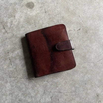 80s Men’s Coach Kisslock Full Grain Leather Mahogany Wallet
