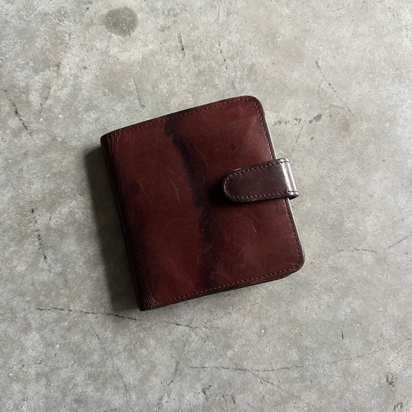 80s Men’s Coach Kisslock Full Grain Leather Mahogany Wallet