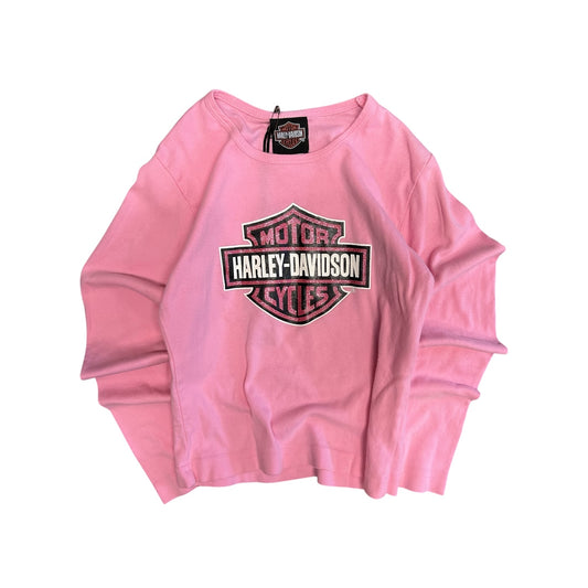 Y2K Harley Davidson Sparkly Logo Baby Tee