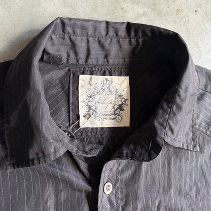 Y2K Level 10 Black Stripe La Fluer Button Up Shirt