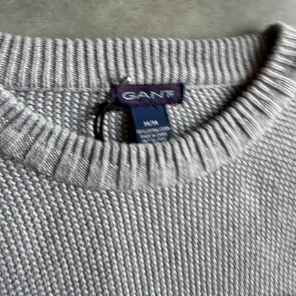 Y2K GANT Grey Snowflake Knit Sweater